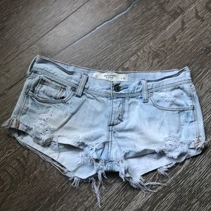 Abercrombie & Fitch distressed low rise shorts